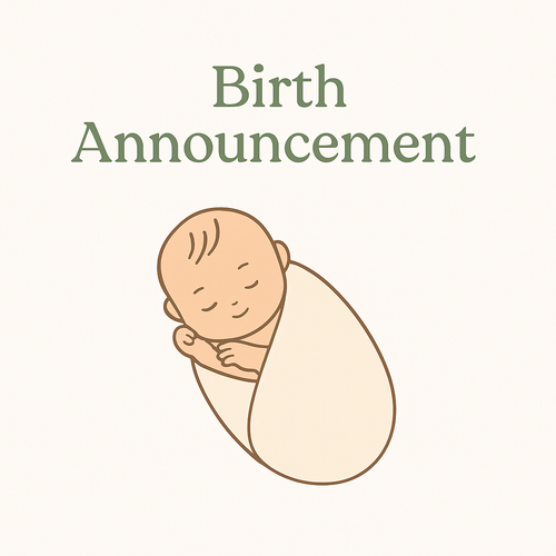Editable Birth Announcement Templates